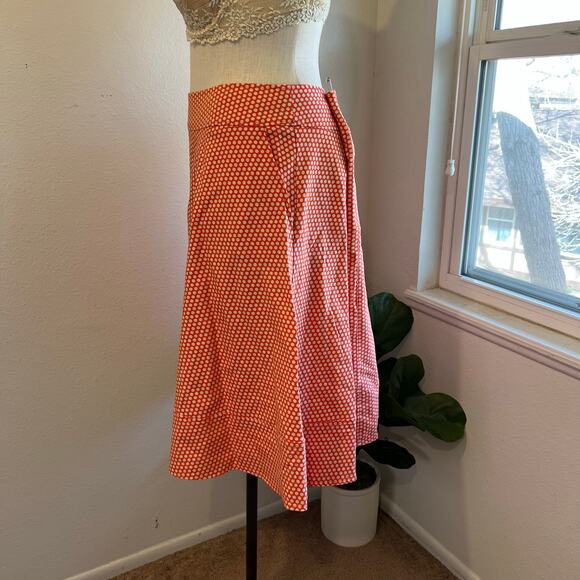 Lane Bryant Orange Polka Dot A Line Mod Collection Cotton Skirt Size 22 - Picture 2 of 12